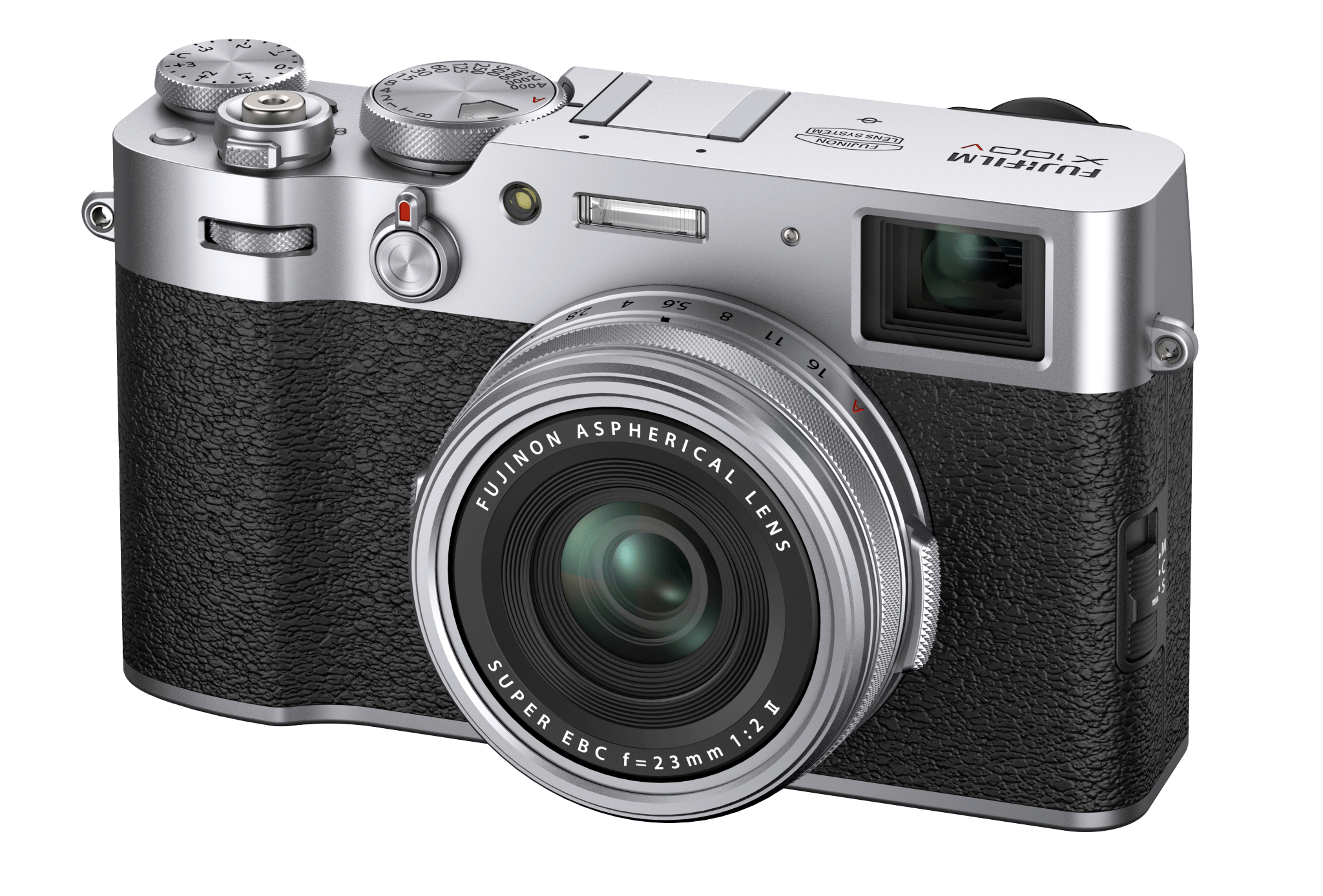 Picture of Fujifilm photo camera model x100v, silver design
